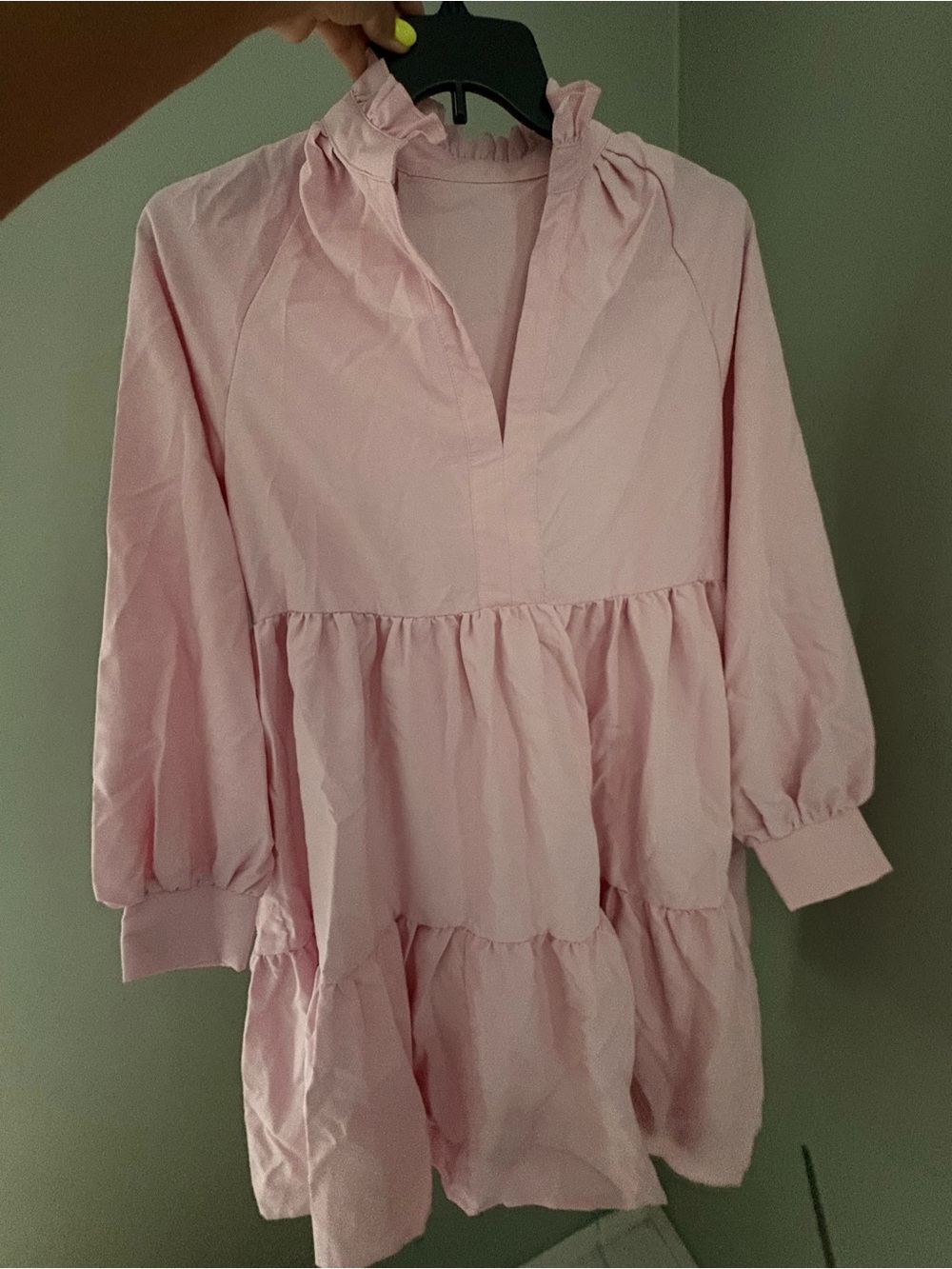 Pink Tiered Ruffled Babydoll Dress